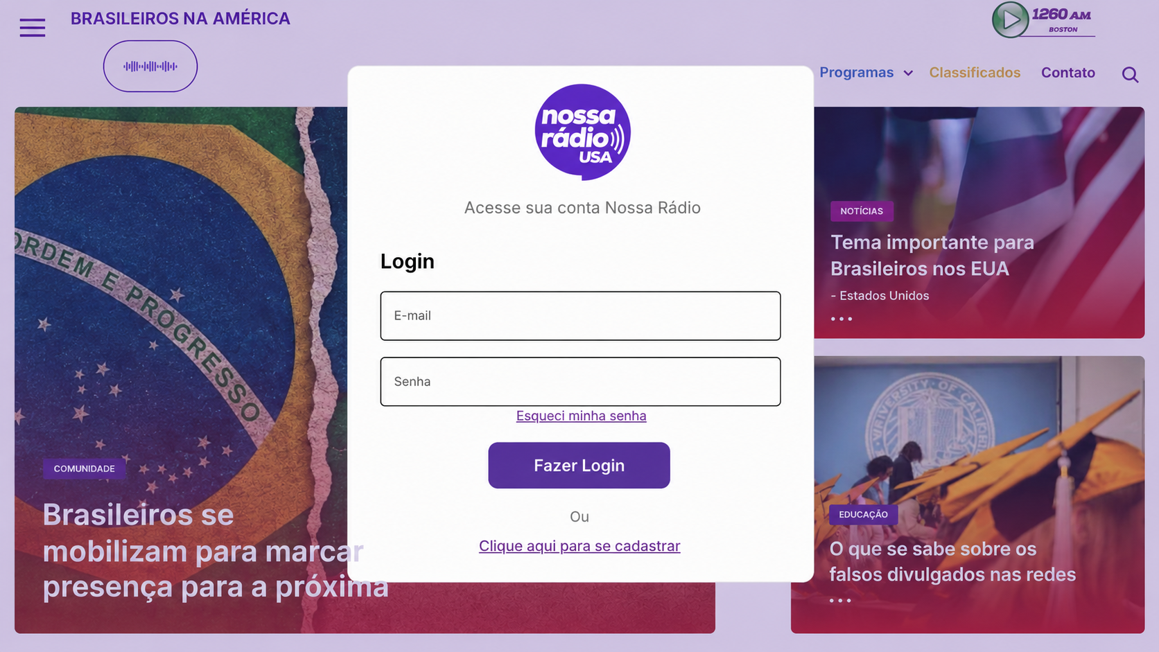 Nossa Rádio USA Web Portal — screenshot 2